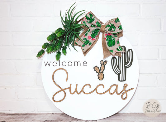 Welcome Succas Door Hanger - B-Cozy Home Decor