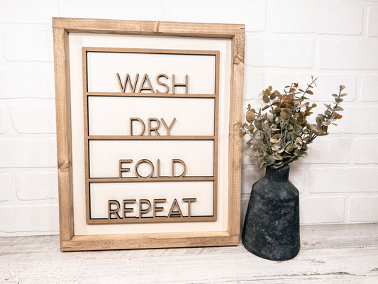 Wash Dry Fold Repeat Frame - B-Cozy Home Decor
