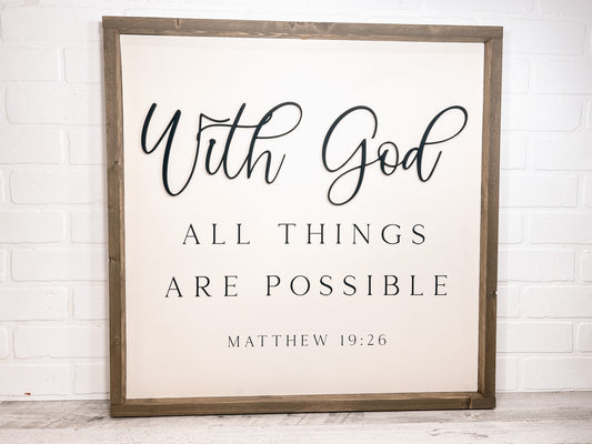With God All Is Possible - B-Cozy Home Decor