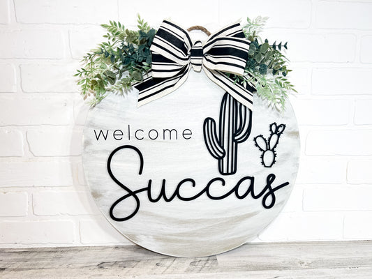 Welcome Succas Door Hanger - B-Cozy Home Decor