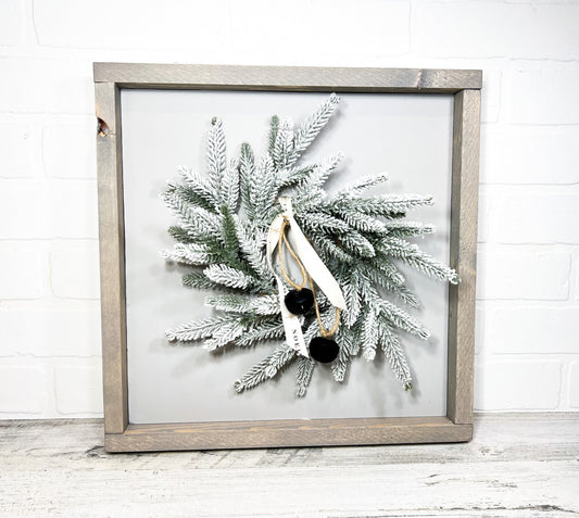 Frosted Wreath with Bells - B-Cozy Home Decor