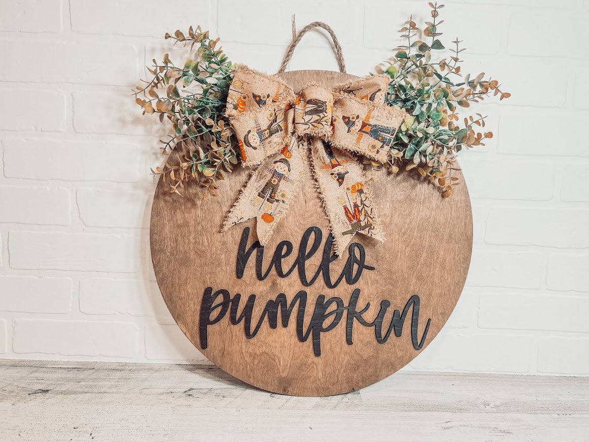 Hello Pumpkin Door Hanger - B-Cozy Home Decor