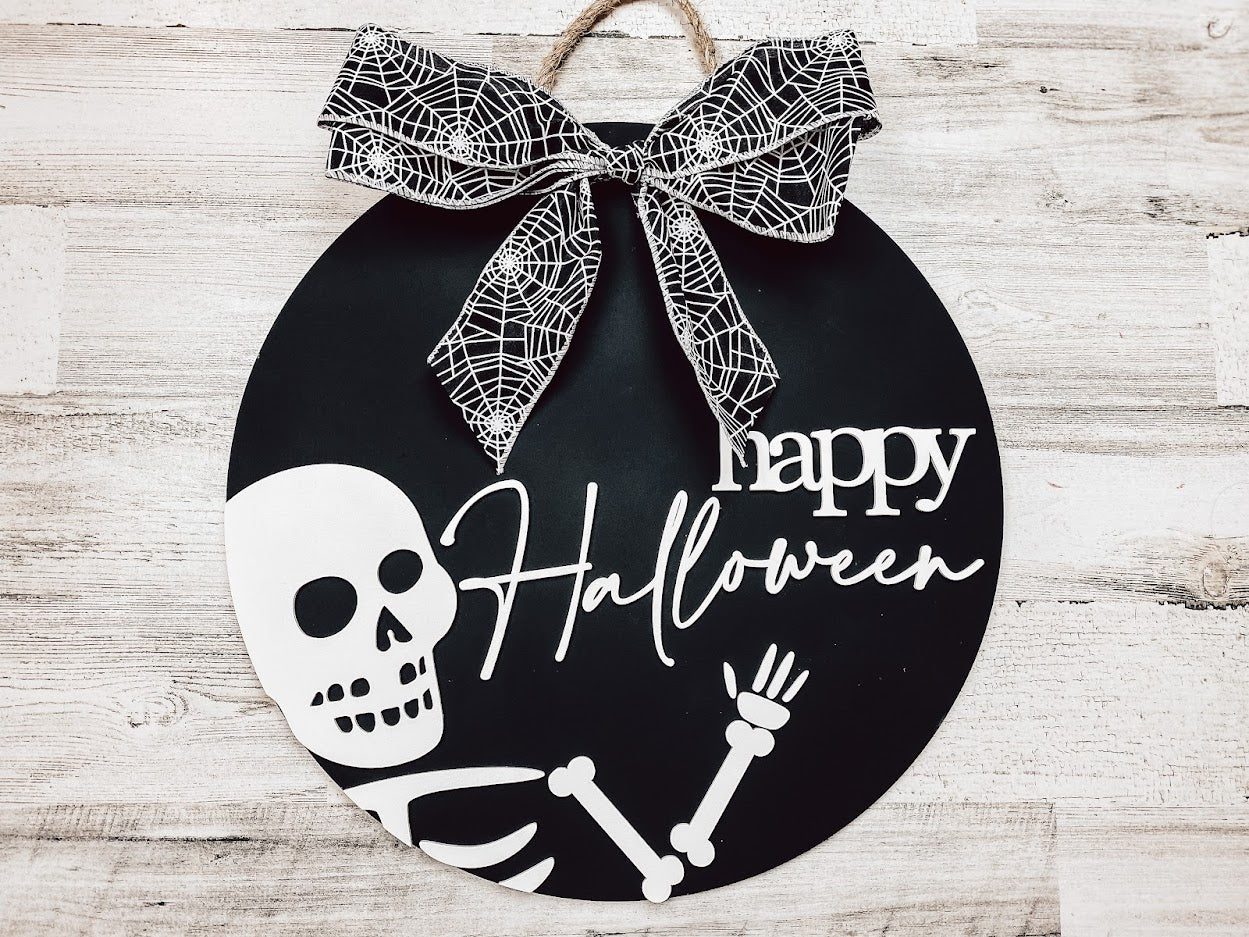 Happy Halloween Skeleton Door Hanger - B-Cozy Home Decor
