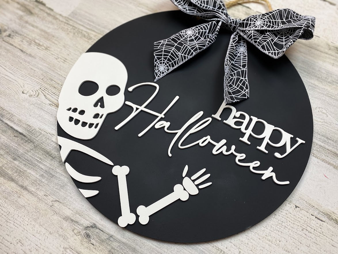 Happy Halloween Skeleton Door Hanger - B-Cozy Home Decor