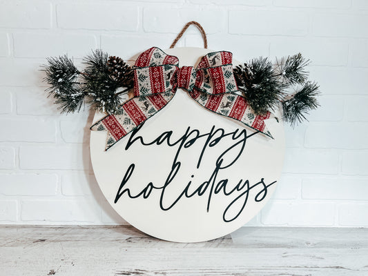 Happy Holidays Door Hanger - B-Cozy Home Decor