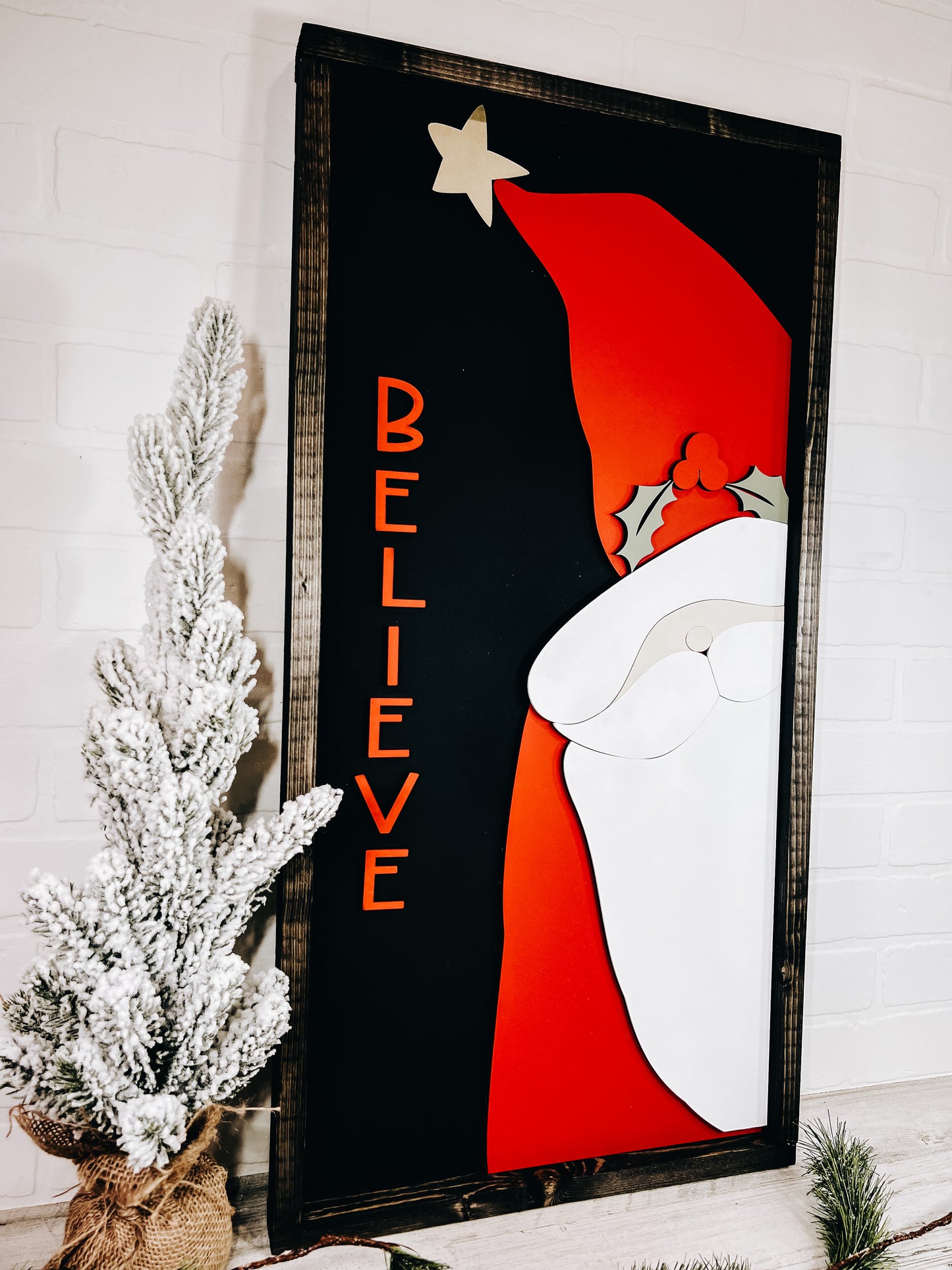 Believe Vertical Santa - B-Cozy Home Decor