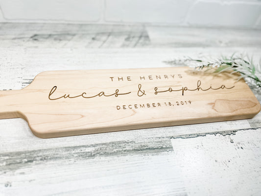 Couples Names with Date Cutting Board