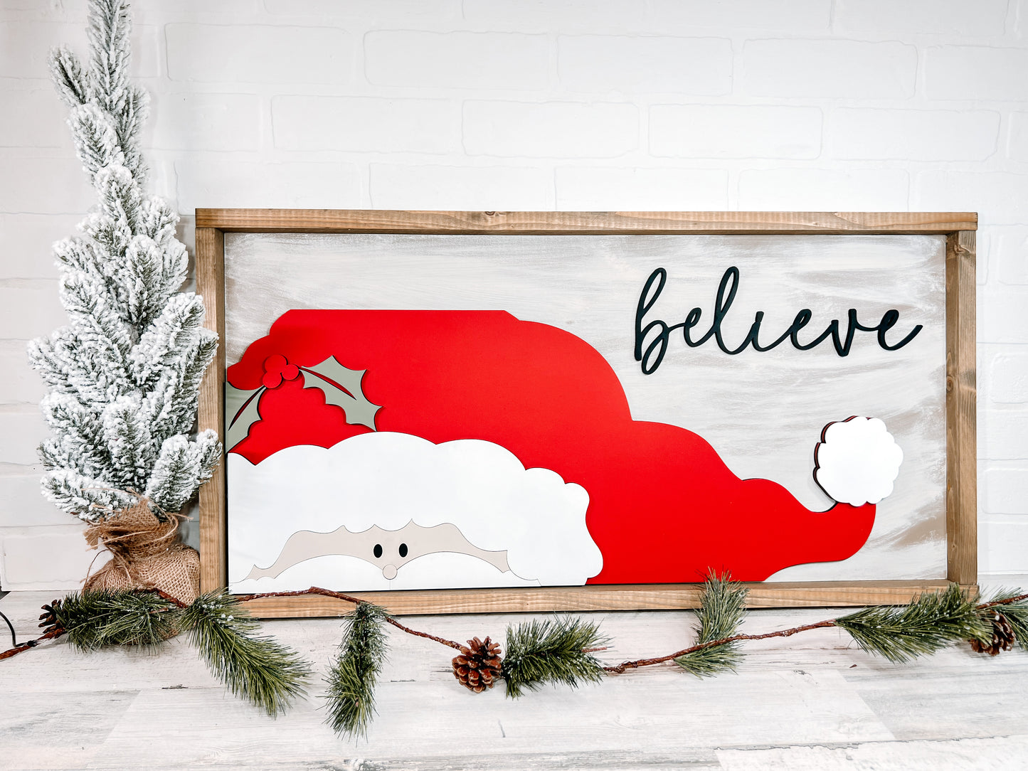 Believe Horizontal Santa - B-Cozy Home Decor