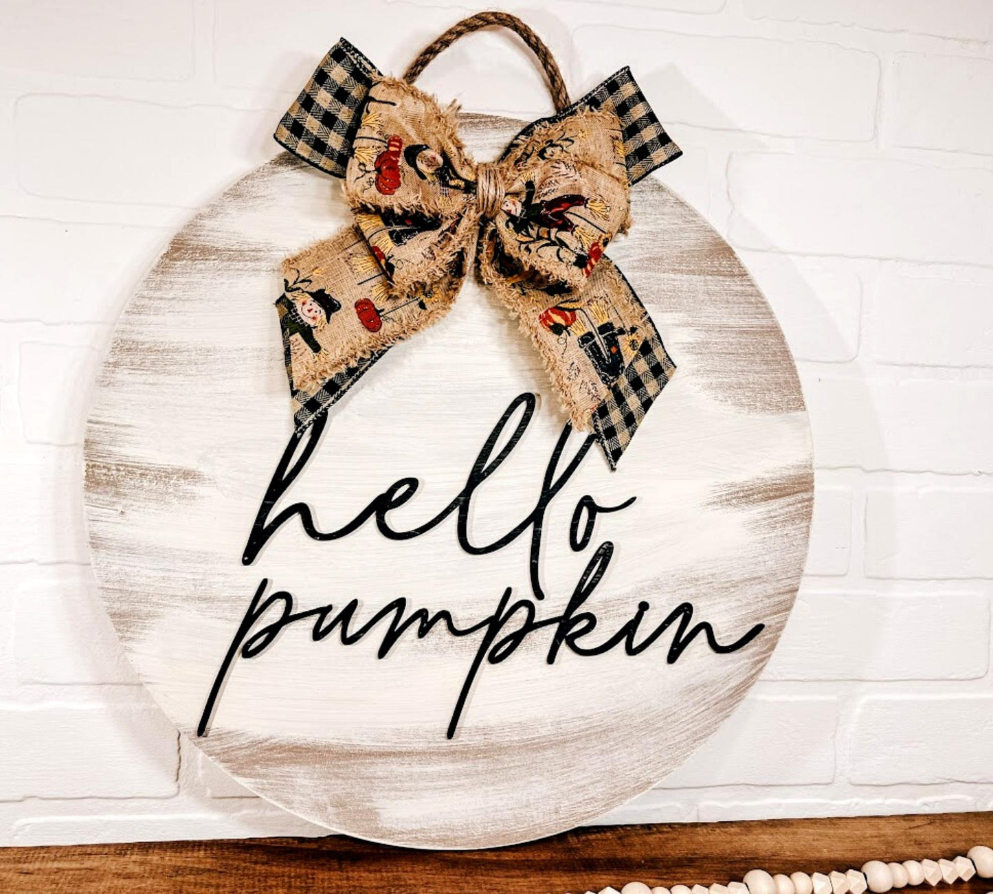 Hello Pumpkin Door Hanger Rustic - B-Cozy Home Decor